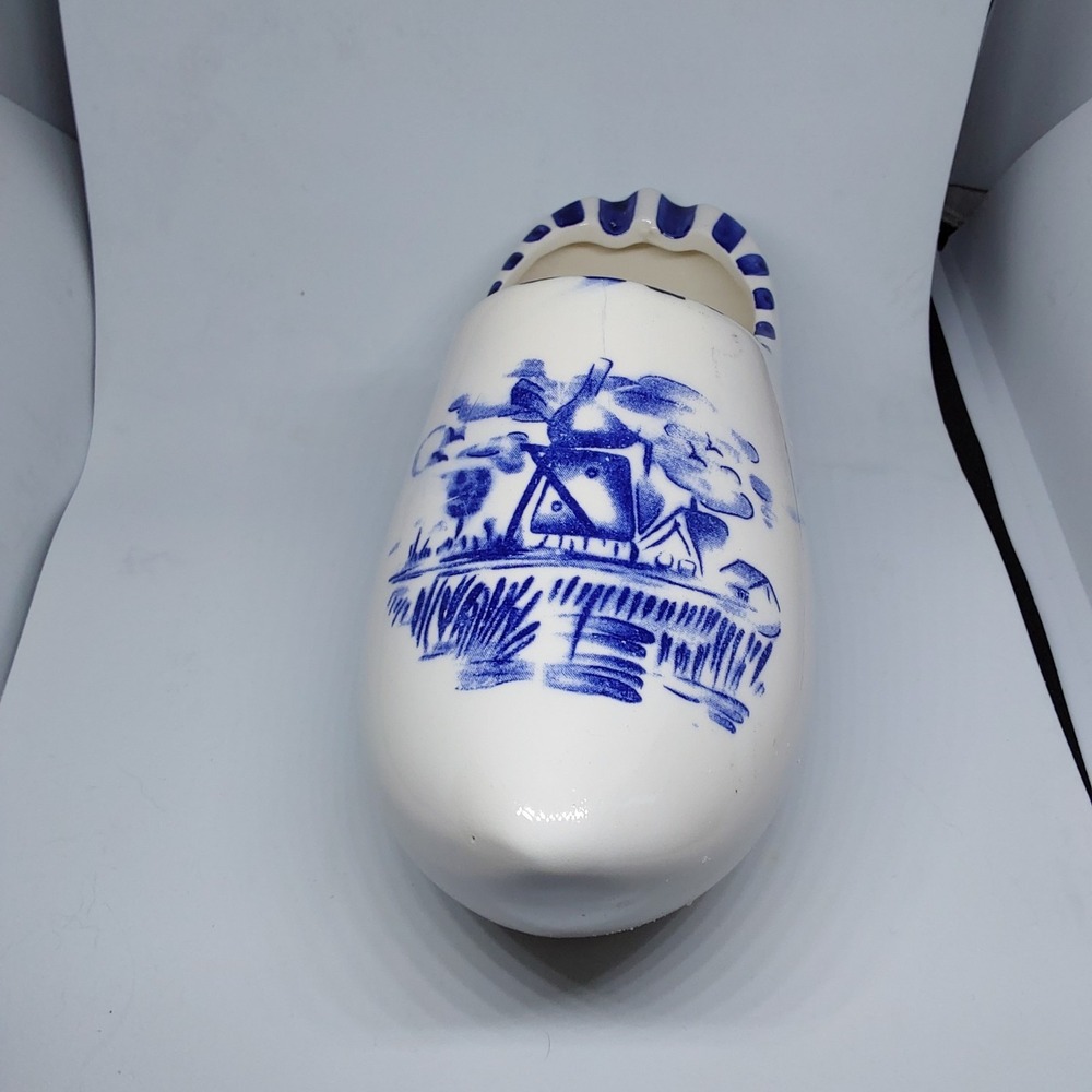 Holland Delft Blue‎ Shoe Porcelain 7 In Long Blue & White